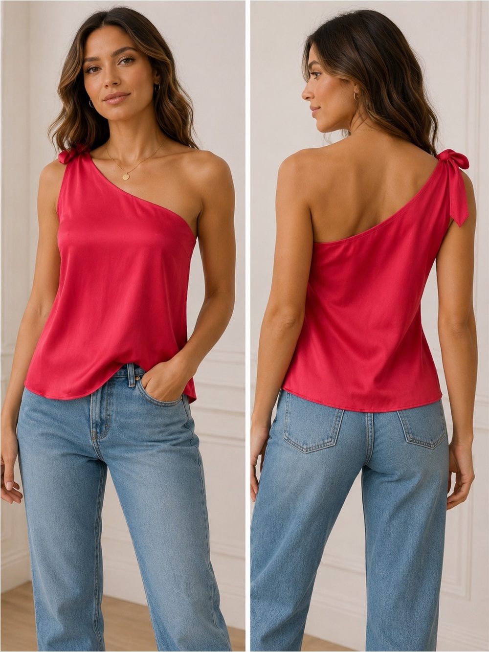 REVOLVE Krisa NWT Pink One shoulder lined Sleeveless Top in 100% Polyester.